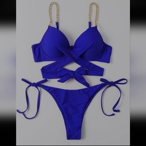 New Blue Swimsuit with Chains
